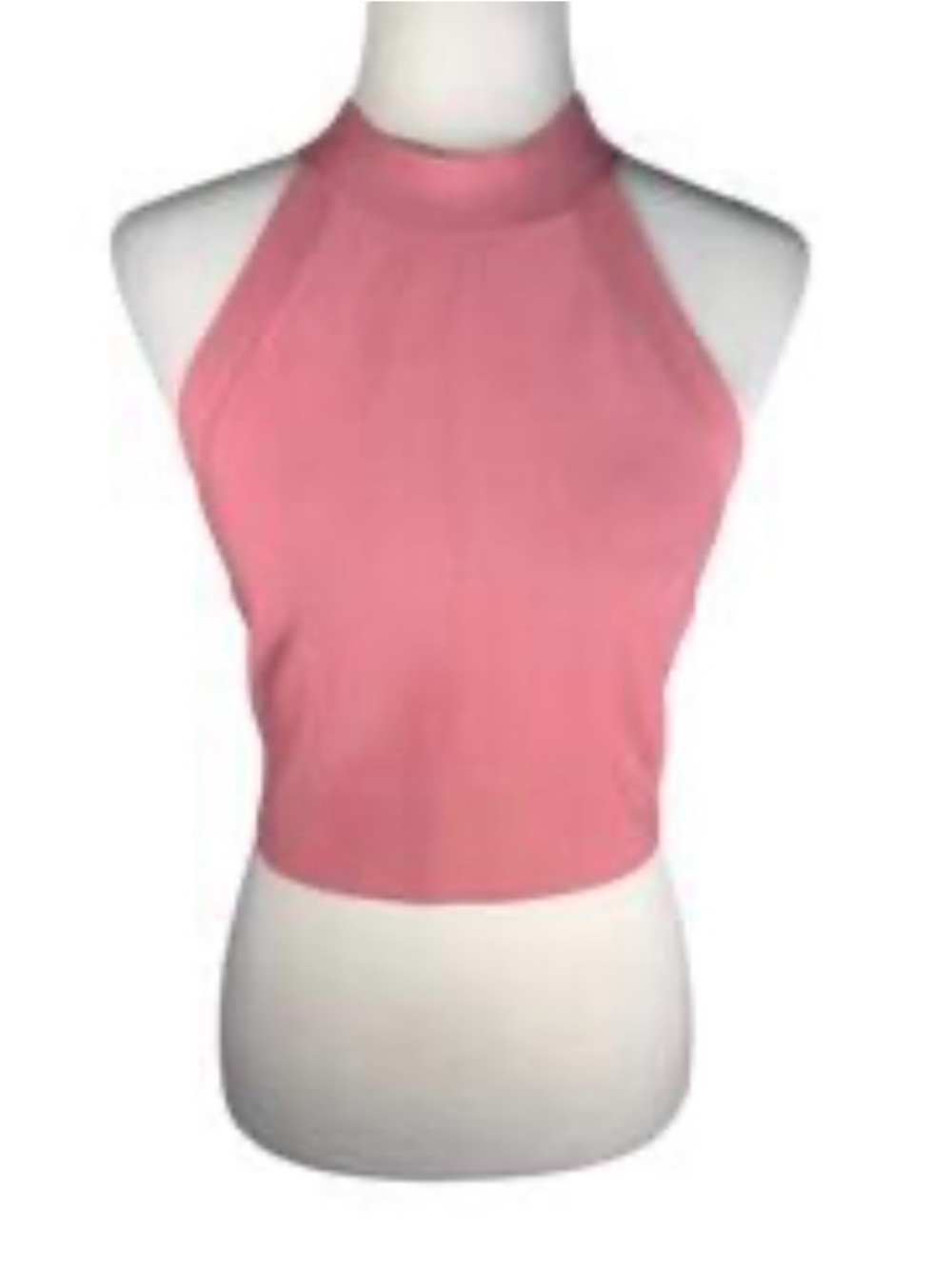 BCBGMaxAzria Pink Sleeveless Mock Neck Crop Top